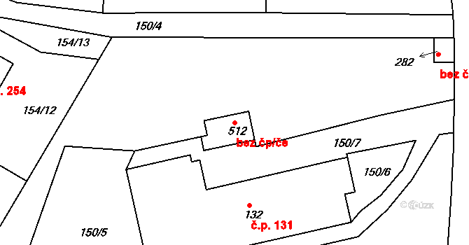 Malé Svatoňovice 39034399 na parcele st. 512 v KÚ Malé Svatoňovice, Katastrální mapa