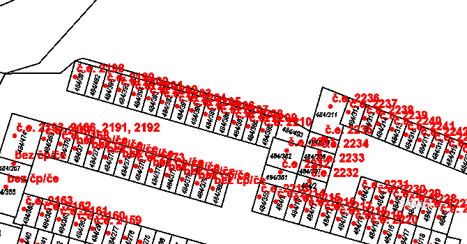 Havířov 42065399 na parcele st. 484/387 v KÚ Bludovice, Katastrální mapa