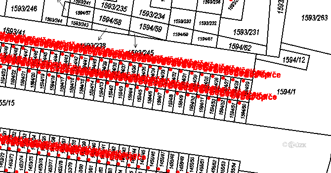 Kosmonosy 45294399 na parcele st. 1594/33 v KÚ Kosmonosy, Katastrální mapa