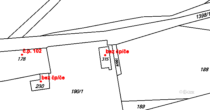 Vysoká nad Labem 46457399 na parcele st. 315 v KÚ Vysoká nad Labem, Katastrální mapa