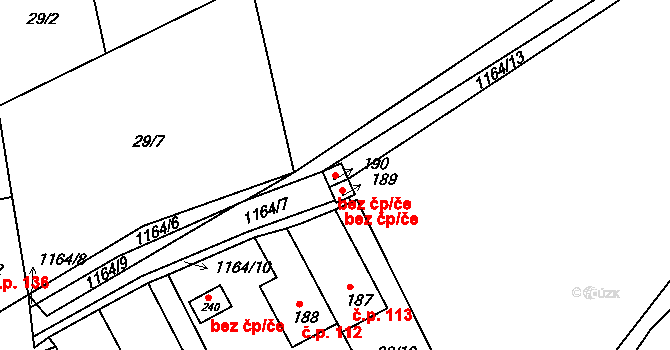 Žatec 47047399 na parcele st. 190 v KÚ Bezděkov u Žatce, Katastrální mapa