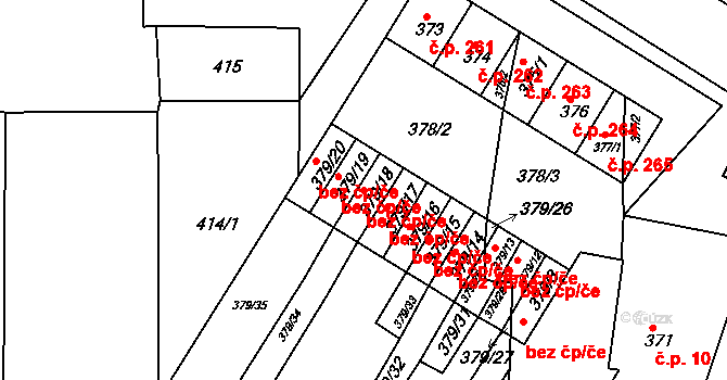 Štítary 47470399 na parcele st. 379/18 v KÚ Štítary na Moravě, Katastrální mapa