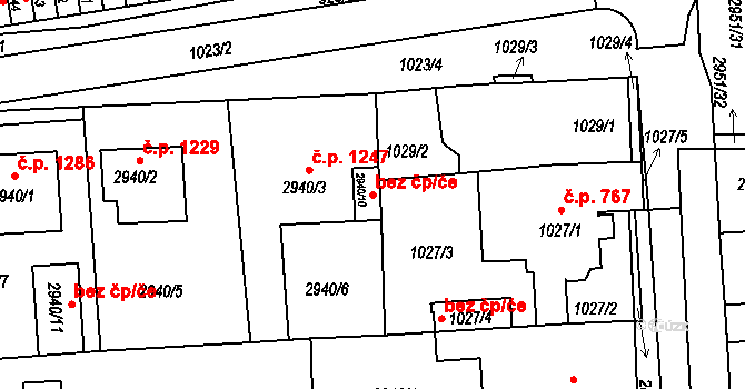 Holešov 47597399 na parcele st. 2940/10 v KÚ Holešov, Katastrální mapa