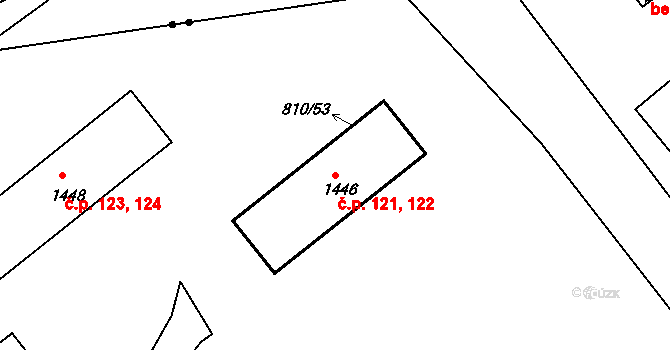 Nádražní Předměstí 121,122, Český Krumlov na parcele st. 1446 v KÚ Český Krumlov, Katastrální mapa