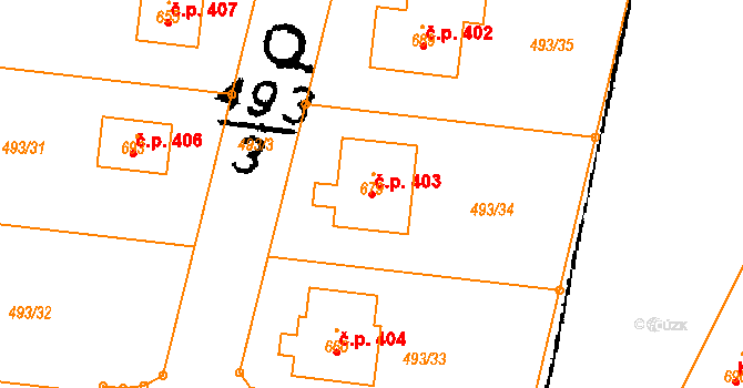 Nasavrky 403 na parcele st. 679 v KÚ Nasavrky, Katastrální mapa