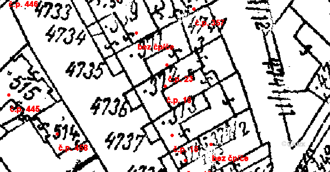 Kobylí 18 na parcele st. 372/1 v KÚ Kobylí na Moravě, Katastrální mapa