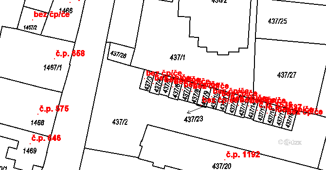Moravská Třebová 107326400 na parcele st. 437/5 v KÚ Moravská Třebová, Katastrální mapa