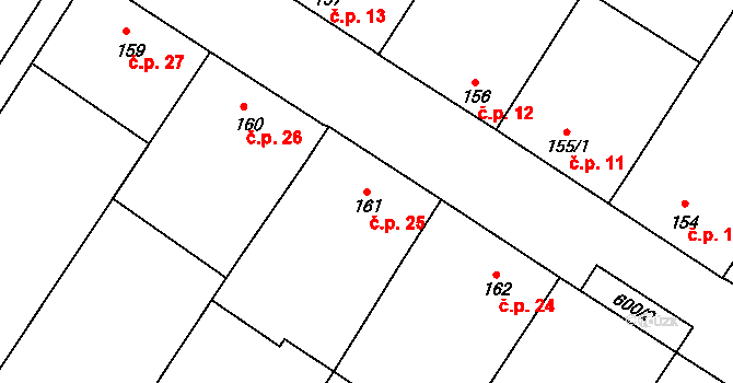 Marianín 25, Lipovec na parcele st. 161 v KÚ Lipovec u Blanska, Katastrální mapa
