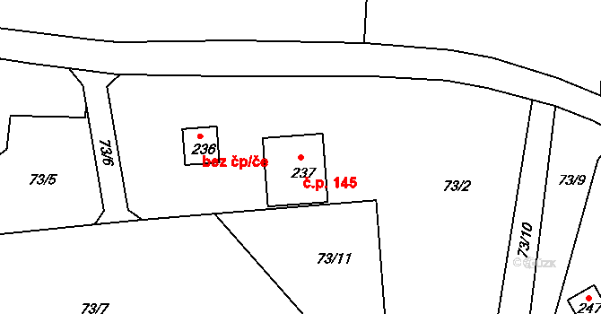 Masákova Lhota 145, Zdíkov na parcele st. 237 v KÚ Masákova Lhota, Katastrální mapa
