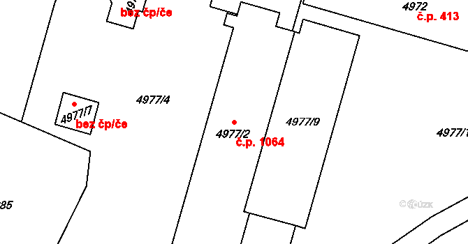 Slezská Ostrava 1064, Ostrava na parcele st. 4977/2 v KÚ Slezská Ostrava, Katastrální mapa