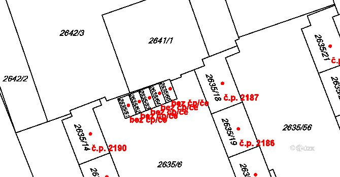 Ostrava 38170400 na parcele st. 2635/65 v KÚ Moravská Ostrava, Katastrální mapa