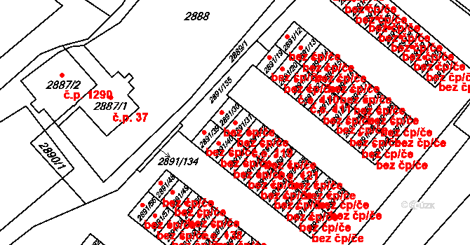 Orlová 38216400 na parcele st. 2891/31 v KÚ Poruba u Orlové, Katastrální mapa