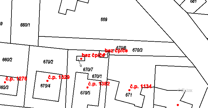 Hořovice 42109400 na parcele st. 670/6 v KÚ Velká Víska, Katastrální mapa