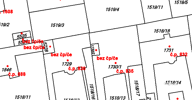 Beroun 43510400 na parcele st. 1730/2 v KÚ Beroun, Katastrální mapa