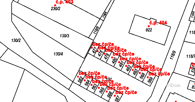 Mladé Buky 44997400 na parcele st. 478 v KÚ Mladé Buky, Katastrální mapa
