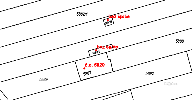 Prostějov 47740400 na parcele st. 5883/4 v KÚ Prostějov, Katastrální mapa