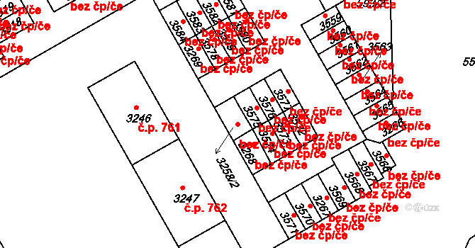 Třinec 48411400 na parcele st. 3258/2 v KÚ Lyžbice, Katastrální mapa