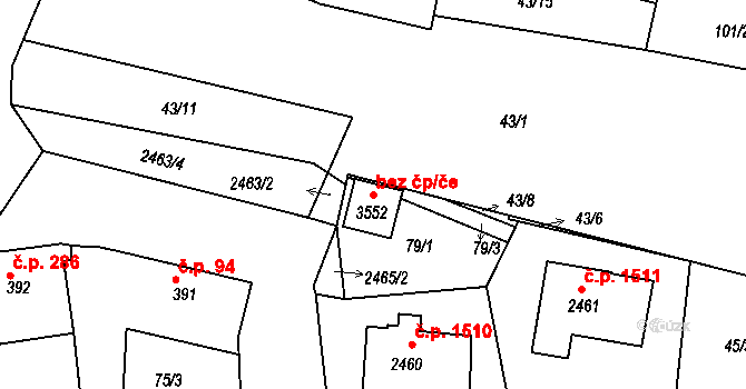 Dobříš 48874400 na parcele st. 3552 v KÚ Dobříš, Katastrální mapa
