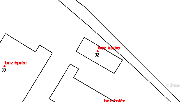 Pomezí nad Ohří 49493400 na parcele st. 32 v KÚ Dolní Hraničná, Katastrální mapa