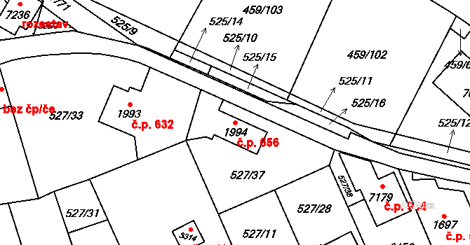 Beroun-Závodí 656, Beroun na parcele st. 1994 v KÚ Beroun, Katastrální mapa