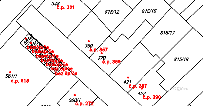 Sezemice 359 na parcele st. 370 v KÚ Sezemice nad Loučnou, Katastrální mapa