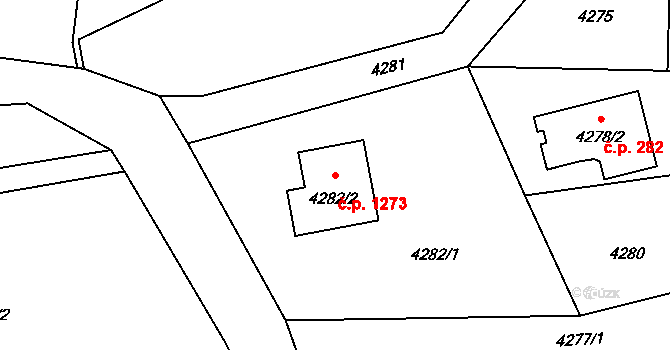 Vendryně 1273 na parcele st. 4282/2 v KÚ Vendryně, Katastrální mapa