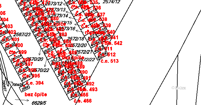 Žatec 513 na parcele st. 4024 v KÚ Žatec, Katastrální mapa
