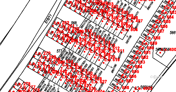 Jihlava 515 na parcele st. 5661/184 v KÚ Jihlava, Katastrální mapa