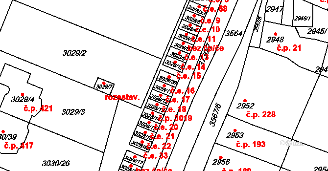 Nosálovice 17, Vyškov na parcele st. 3028/11 v KÚ Vyškov, Katastrální mapa