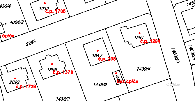 Šumperk 298 na parcele st. 1647 v KÚ Šumperk, Katastrální mapa