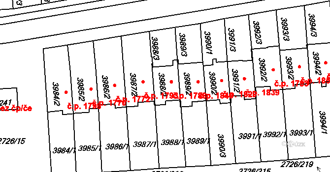 Tachov 1788 na parcele st. 3988/2 v KÚ Tachov, Katastrální mapa