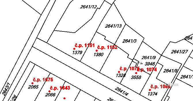Lysá nad Labem 1152 na parcele st. 1380 v KÚ Lysá nad Labem, Katastrální mapa