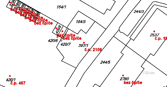 Předměstí 2108, Svitavy na parcele st. 397/1 v KÚ Svitavy-předměstí, Katastrální mapa