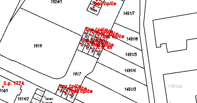 Černá Pole 49, Brno na parcele st. 3574 v KÚ Černá Pole, Katastrální mapa