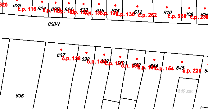 Opatovice 151 na parcele st. 639 v KÚ Opatovice u Rajhradu, Katastrální mapa