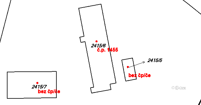 Michle 1455, Praha na parcele st. 2415/6 v KÚ Michle, Katastrální mapa