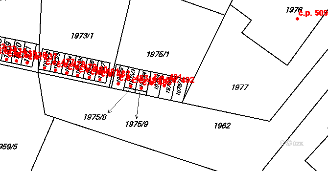 Bystřice nad Pernštejnem 492 na parcele st. 1975/6 v KÚ Bystřice nad Pernštejnem, Katastrální mapa