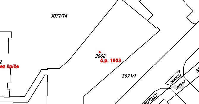 Žichlínské Předměstí 1003, Lanškroun na parcele st. 3868 v KÚ Lanškroun, Katastrální mapa