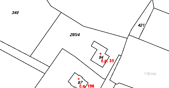 Kobylí a Plchov 31, Bystřice na parcele st. 94 v KÚ Kobylí, Katastrální mapa