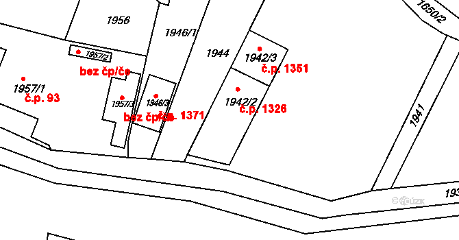 Rýmařov 1326 na parcele st. 1942/2 v KÚ Rýmařov, Katastrální mapa