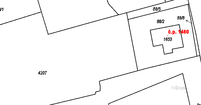 Lipník nad Bečvou I-Město 1448, Lipník nad Bečvou na parcele st. 4207 v KÚ Lipník nad Bečvou, Katastrální mapa