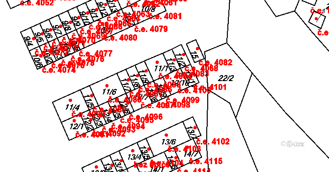 Kadaň 4099 na parcele st. 12/9 v KÚ Bystřice u Kadaně, Katastrální mapa