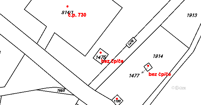 Mikulášovice 39147401 na parcele st. 1475 v KÚ Mikulášovice, Katastrální mapa