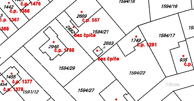 Náchod 41733401 na parcele st. 2883 v KÚ Náchod, Katastrální mapa