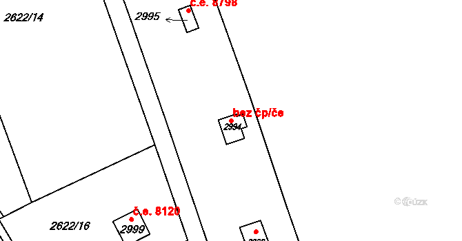 Ústí nad Orlicí 8409 na parcele st. 2994 v KÚ Ústí nad Orlicí, Katastrální mapa