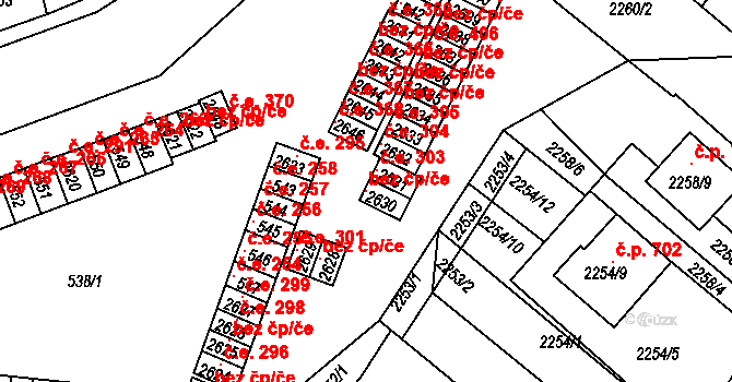 Veverská Bítýška 41889401 na parcele st. 2630 v KÚ Veverská Bítýška, Katastrální mapa