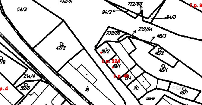 Ruprechtov 224 na parcele st. 19/2 v KÚ Ruprechtov, Katastrální mapa