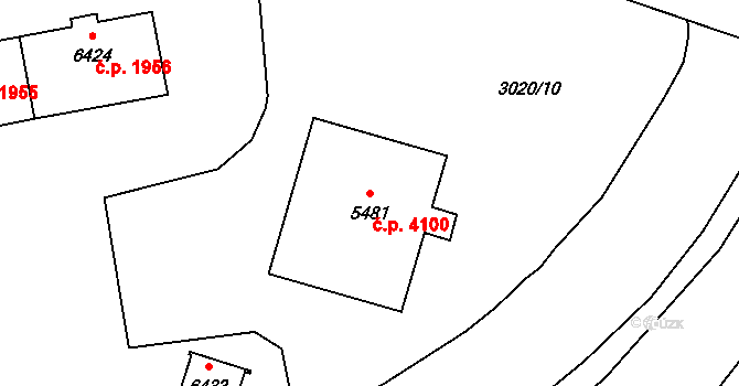 Zlín 4100 na parcele st. 5481 v KÚ Zlín, Katastrální mapa