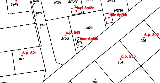 Štěpánkovice 43793401 na parcele st. 340/15 v KÚ Štěpánkovice, Katastrální mapa