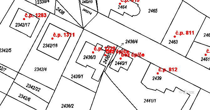 Třešť 44522401 na parcele st. 2436/5 v KÚ Třešť, Katastrální mapa